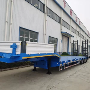 Three Axles Large Cargo Heavy Duty Lowbed Semi Trailer