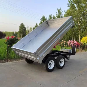 Three Horses 1.5 Ton CE Certified Electric Brake Farm Agricultural Dump Trailer for Tractor Small Farm