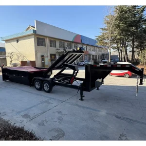 Three Horses 5 Ton Steel Farm Vehicle Agricultural Machine Tractor Trailer 4 Wheels Hydraulic Heavy duty Gooseneck Dump Trailer