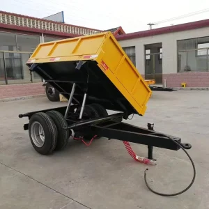 Three Horses 8*5 Manual Steel High Side Agricultural Tractor Farm Dump Trailer Two Axles Electric Brake kg Load High Safety