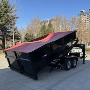 Three Horses Farm Dump Semi Trailer Tractor Trailer 4′ High Side 7×14 Garden Gooseneck Dump Trailers for Pickup Trucks Waste