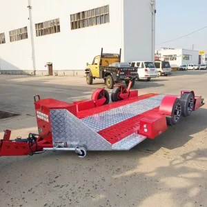 Three-axle Container Flatbed Trailer Heavy Cargo Towing Special Transport Trailer Made in China