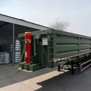 Tipper Trailer 3 Axles Steel Square Shape Rear Dump Semi Trailer with Hydraulic Hoist System 120 Tons Transport Sand Cement
