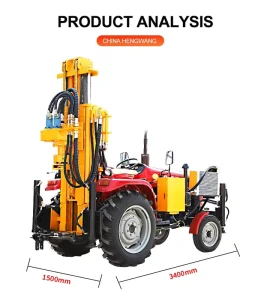 Tractor Mounted Pneumatic Water Well Rig 200m Deep Borehole High Torque Hard Rock Drilling Equipment Farm Irrigation Exploration