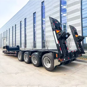 Trailer Factory Heavy Duty Low Bed Semi Trailer 200 Ton Customizable Axle Steel Construction for Sale