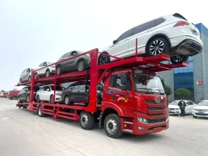 Transport Car Carrier Truck Two Axles Car Transport Heavy Duty Tractor Semi Trailer Truck