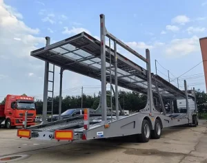 Transport Trailer Car Carrier Semi Trailer European Standard 17M 2 Axle 8 Car Carrier Semi Trailer