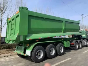 Transporting Sand and Gravel 3 Axles Automatic Belt Discharge Crawler Dump Semi Truck Trailer U Shape Transport Truck
