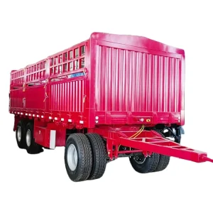 Tri Axle Fence Semi Trailer General Cargo Transport Full Trailer