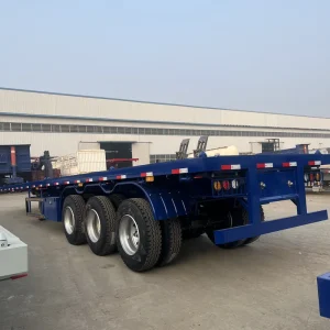 Tri Axle Heavy Duty Flatbed Trailer 60 Tonnes Flatbed Trailer Flatbed Container Semi Trailers