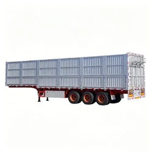 Tri Axle Steel Livestock Transport Semi Trailer Heavy Duty Enclosed Box for Cattle and Poultry Hauling 80 100 Ton Payload