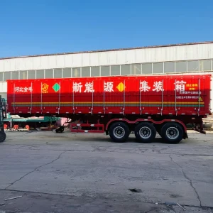 Tri-Axle Steel Semi Trailer with Utility Goods Cargo Dump Side Box Van 40-80T Max Payload Heavy Duty Landing Gear