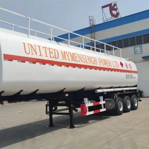 Tri Axle White Painted Metal Finish Fuel Oil Tank Trailer for Commercial Use
