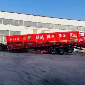 Tri Axles Steel Utility Goods Cargo Dump with Side Box Van Semi Trailer Heavy Duty 40 80T Max Payload