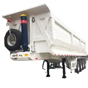 Tri axle Rear Tipping Tractor Trailer 60ton Square Type End Dumper Semi Trailer