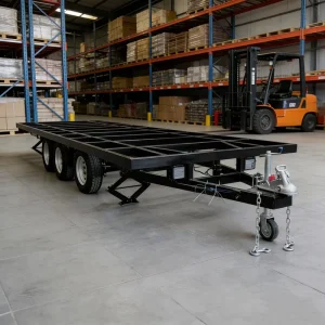 Triple Axle Steel Q235 Utility Trailer Frame Heavy Duty Open Chassis with 10000lbs Payload for Custom Cargo Equipment Transport