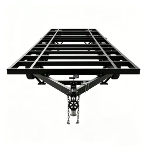 Triple Axle Trailer Chassis Frame Heavy Duty Galvanized Black Painted Steel Trailer Base for Tiny House Cargo Transport