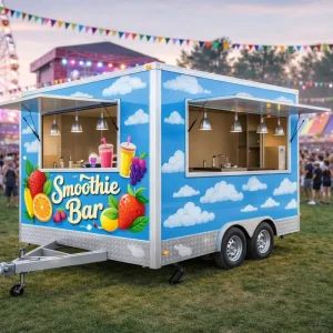 Tropical Smoothie Bar Mobile Ice Cream Coffee Food Trailer Truck Fully Equipped Kitchen for Gyms