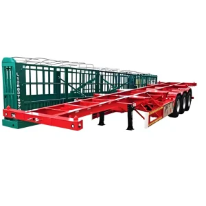 Truck Trailer 2 Axle 3 Axle 40 60 Ton Gooseneck Skeleton Container Semi Trailer for Sale