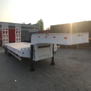 Truck Trailer 3 Axles 4 Axles 50ton 60ton Heavy Duty Hydraulic Gooseneck Lowboy Lowbed Low Bed Semi Trailer