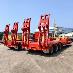 Truck Trailer 4-Axle 6-Axle 40 Foot 50 Foot Flatbed Container Semi-Trailer Goose Neck Flatbed Semi-Trailer