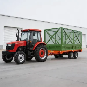 Two Axle Cage Trailer Heavy Duty Utility Trailer with Removable Mesh Sides for Farm Garden Hauling