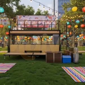 Two Decker Concession Food Trailer Fast Food Stalls Mobile Coffee Kiosk Food Van Food Trucks