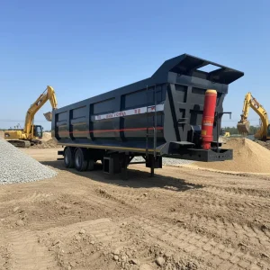 U-Shape 3-Axle 45 Cbm Tipper Dump Trailer for Coal Transport