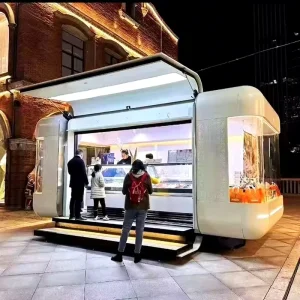 US Standards BBQ Concession Trailers Commercial Mobile Food Truck Fully Equipped Fiberglass Candy Coffee Taco Fast Food Trailers
