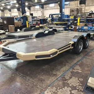 Used 1 Axles 2.5-3 Ton Aluminum Alloy Low Bed Semi Trailer with 12r22.5 Tires for Heavy Equipment