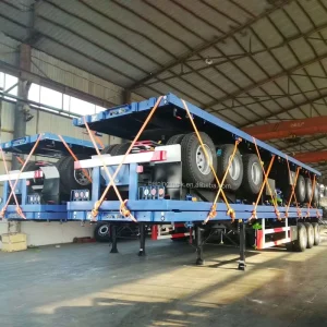 Used 2 3 4 Axles 40ft 60 Tons 80 Ton Container Flatbed Semi Truck Trailers Flatbed Trailers