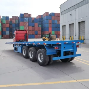 Used 2 3 4 Axles 60 Tons 80 Ton 40ft 45ft Container Shipping Flat Bed Semi Truck Trailers Flatbed Trailer