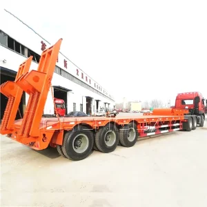 Used 2Lines 40Ft Gooseneck 3 Axles 4 Axles Low Bed Lowbed Truck Trailer