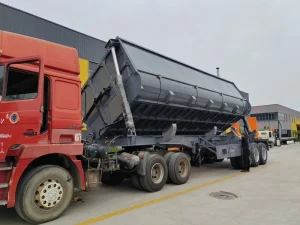 Used 3 Axle Heavy Duty Diesel Steel Mining Delivery Truck Side Tipper Dump Semi Trailer Hydraulic