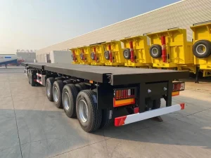 Used 3 Axles 50-60 Ton Flatbed Semi Trailer 50-60 Ton Steel Semi Trailer Trailers