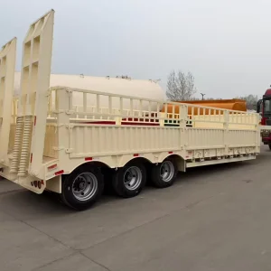 Used Transport Trailer with High Load Design and Strong Structure Low Platform Trailer Lowbed Trailer for Mining Use