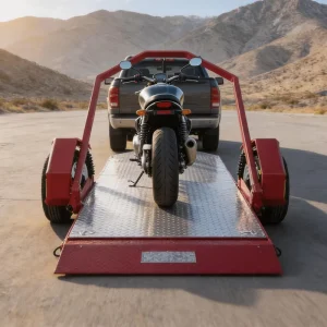Utility Tilt Flatbed Single Motorcycle Trailer Heavy Duty Motorbike Towing Trailer for Transport