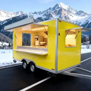 Vintage Food Truck Container Hot Dog Coffee Outdoor Food Trailer Dessert Ice Cream Mobile Fast Food Truck with Full Kitchen