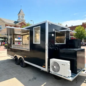 Vintage Ice Cream Car Car Trailer Commercial Food Trailer Fully Equipped Mobile Kitchen Food Truck with Air Conditioner