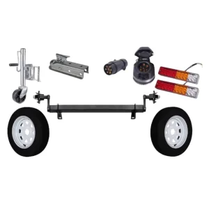 Whole Trailer Parts&accessories Kit 500KG Payload Trailer Parts Assembly with jockey Wheel Coupler Axle Wheel&tyre Socket Light