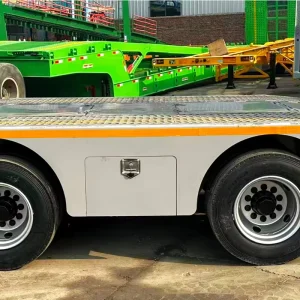 Wide Body Flatbed Semi Trailer High Strength Steel for Cargo Transport Railway Station and Port Logistics