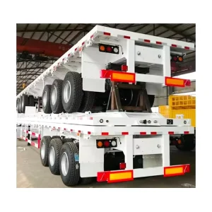 ZW GROUP 20ft 40ft 50ft 53ft Steel Semi Trailer 40 Feet Flatbed With 2 3 4 5 Axles Shipping Flatbed Trailers